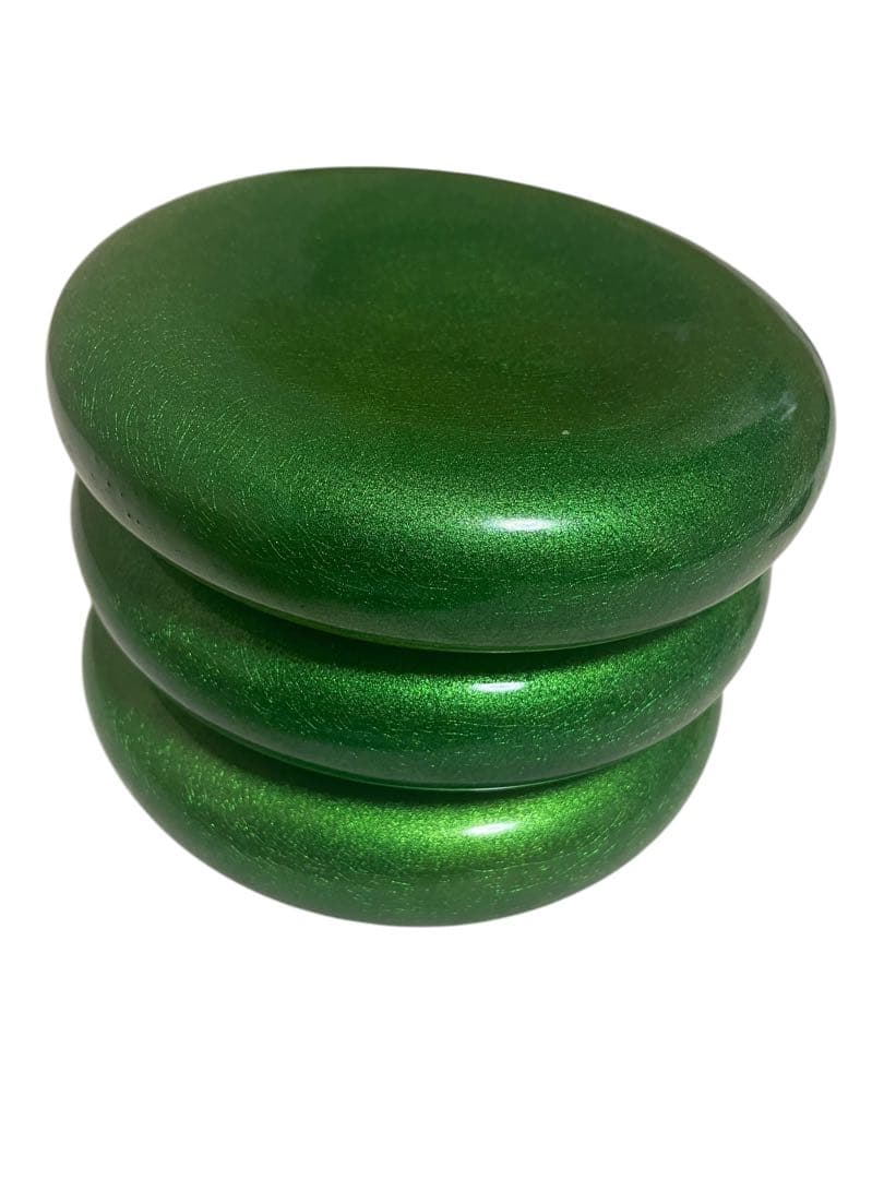 カマチ陶舗　3枚セット　前菜プレート グリーン　緑　kamachi 高級食器②