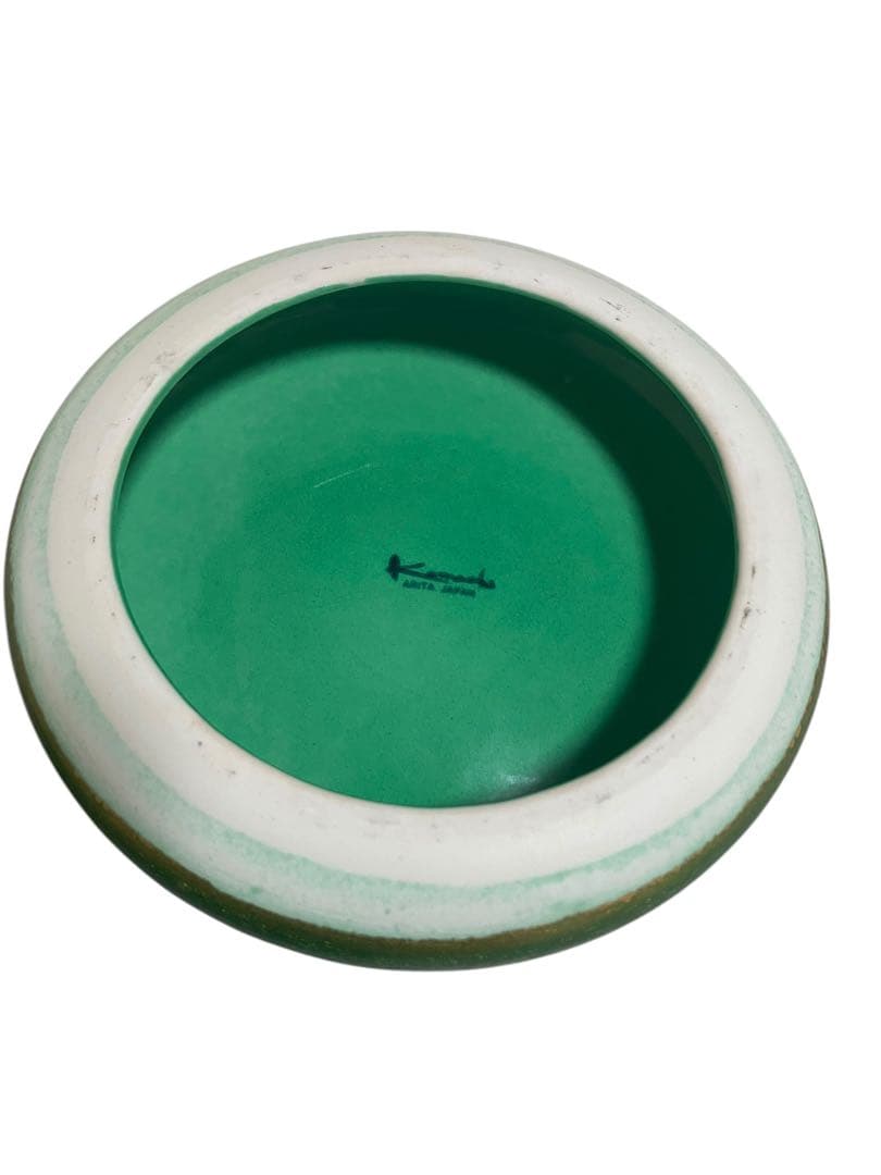 カマチ陶舗　3枚セット　前菜プレート グリーン　緑　kamachi 高級食器②
