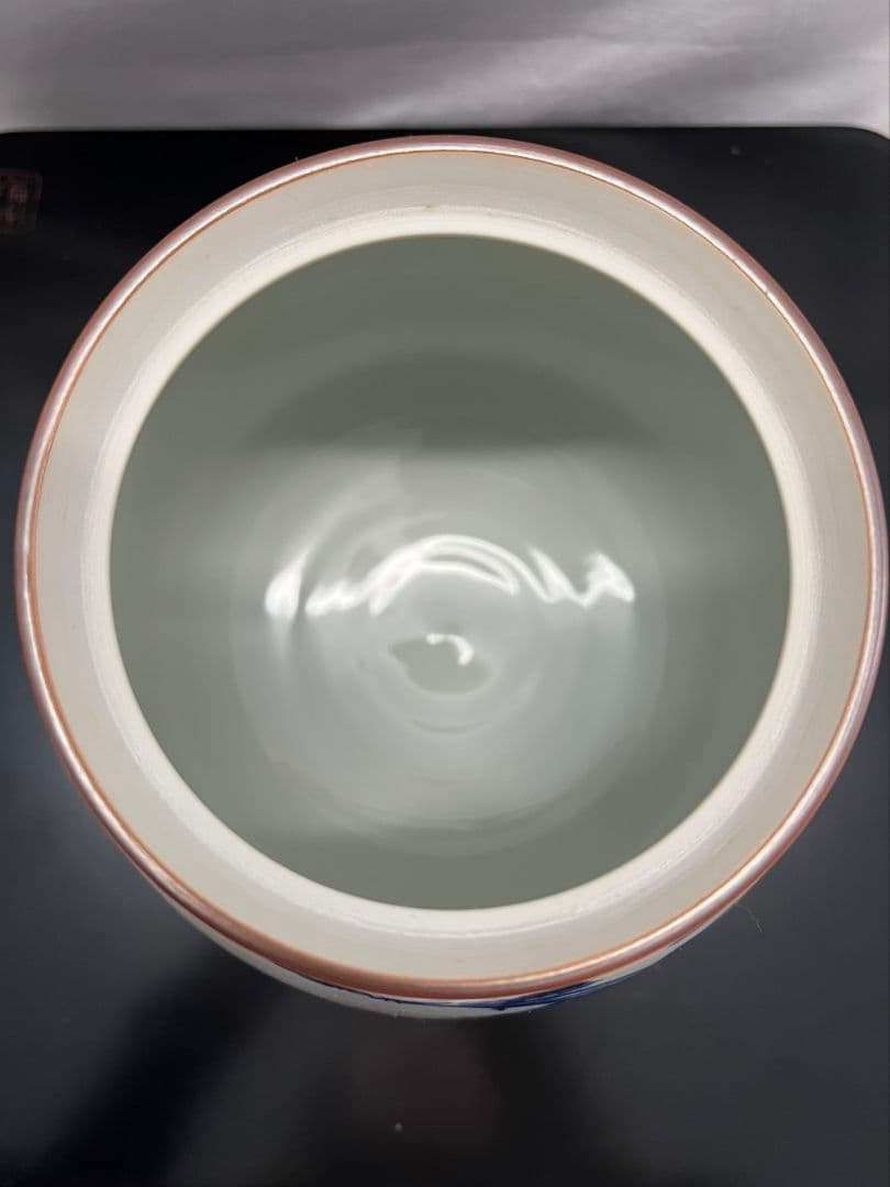 染付近江八景 水指  押小路焼 庄左エ門  茶道具