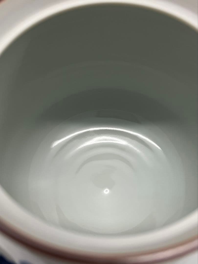 染付近江八景 水指  押小路焼 庄左エ門  茶道具