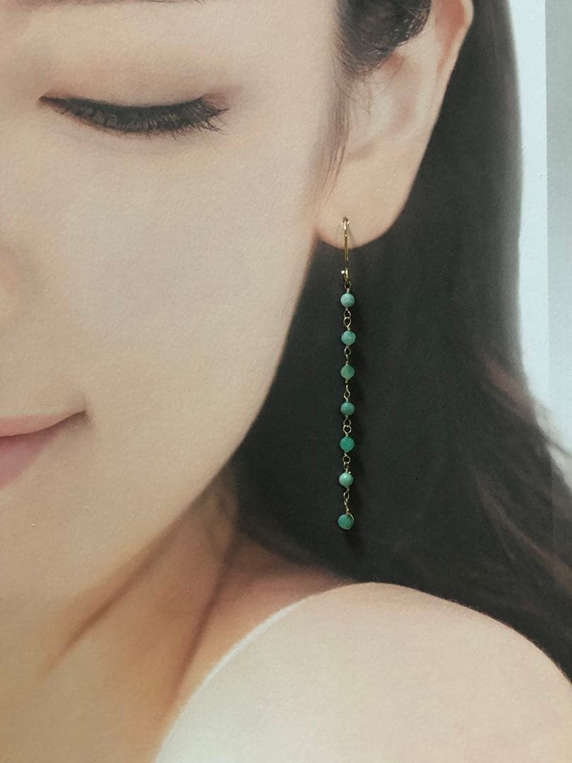 No.2075★14KGF天然石ブラジル産エメラルド￼￼のピアス