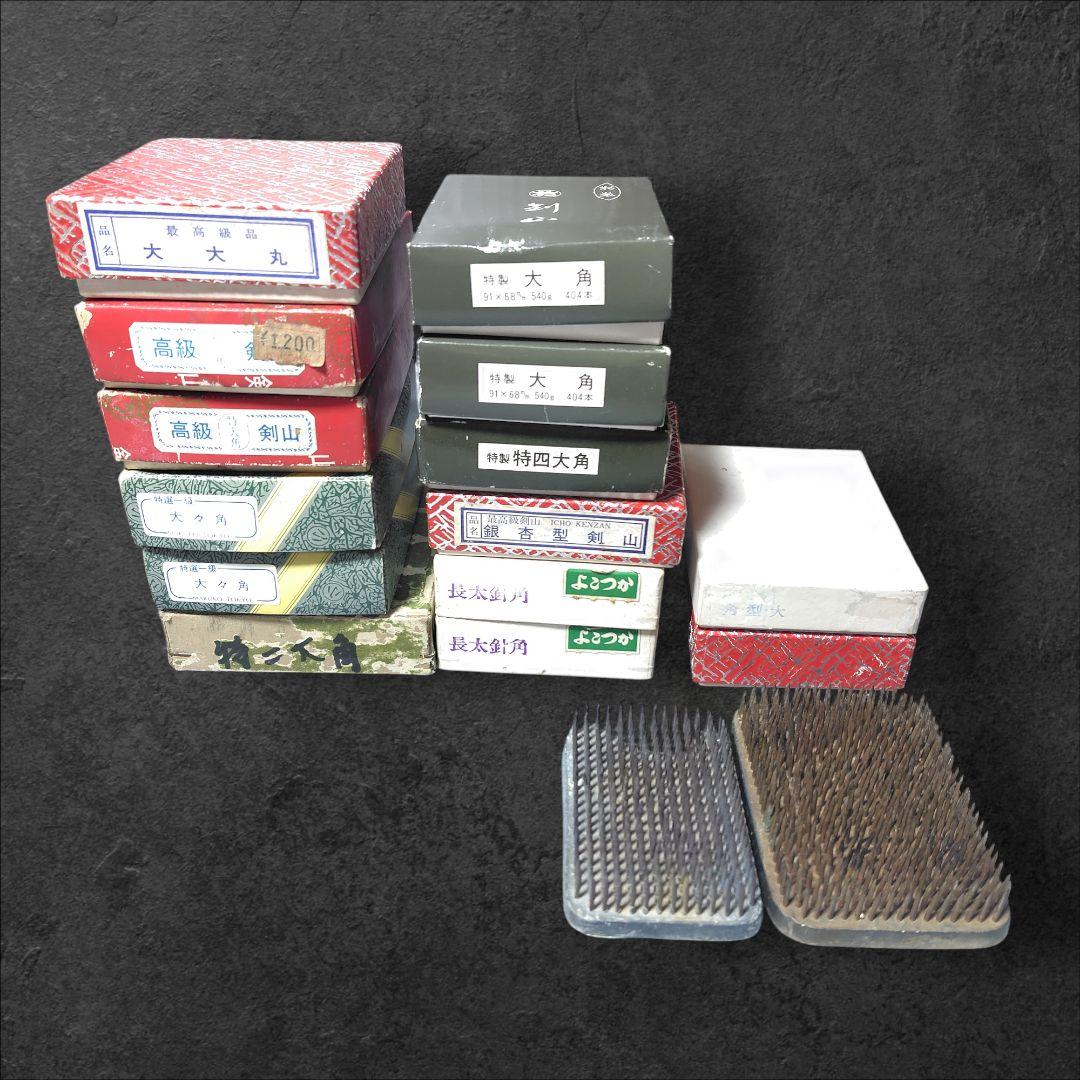 剣山 華道 生け花 各サイズ 角丸銀杏 16個まとめ 未使用品 中古品