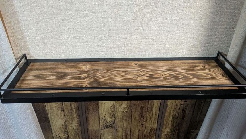 アイアン家具、アイアンシェルフ、アイアンウォールシェルフ即納品(幅90センチ)