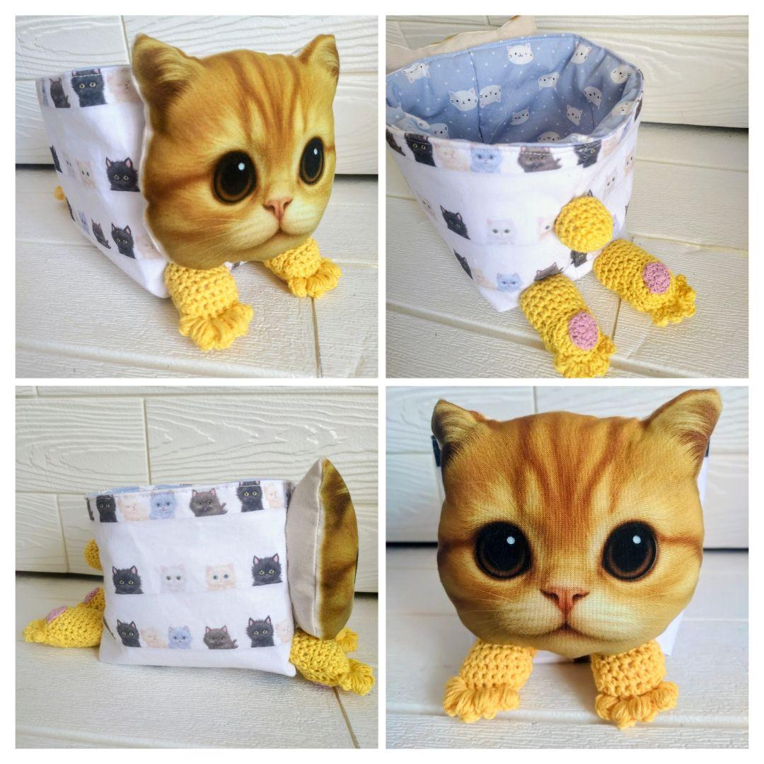 ななちゃん様リクエスト☆猫ちゃんトリオの布バスケット☆