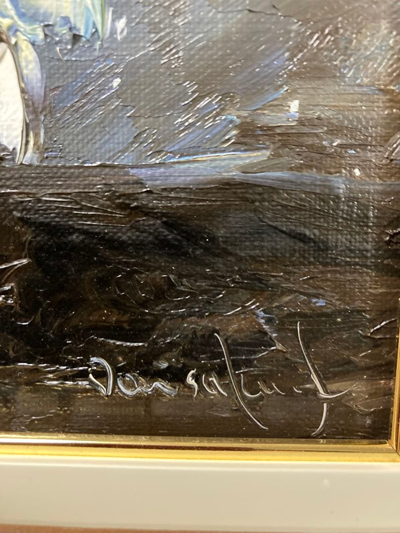油彩　油絵　静物画　バラの花　作者不詳　Ｆ３号　額装　箱無　デパート販売
