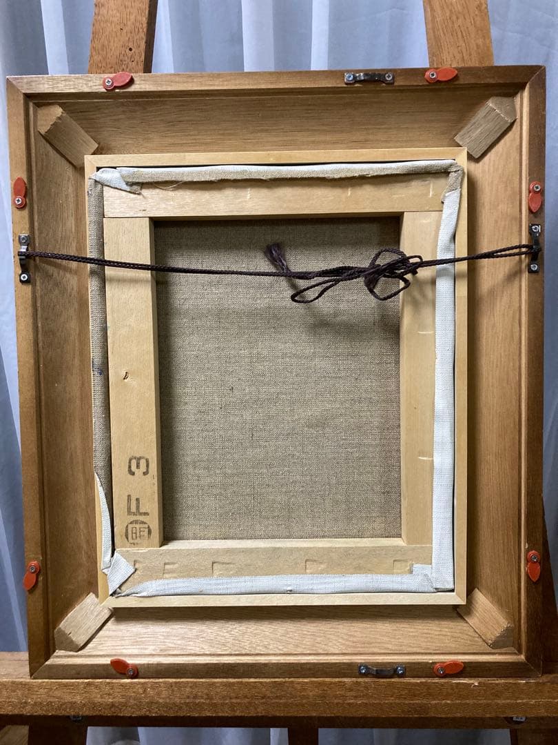 油彩　油絵　静物画　バラの花　作者不詳　Ｆ３号　額装　箱無　デパート販売