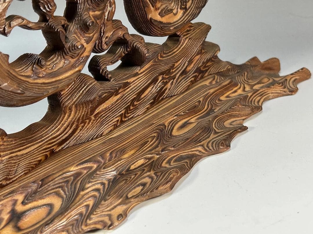 屋久杉　飛龍　置物　41.5cm　龍　木彫　木彫り　スタイリッシュ 雲龍