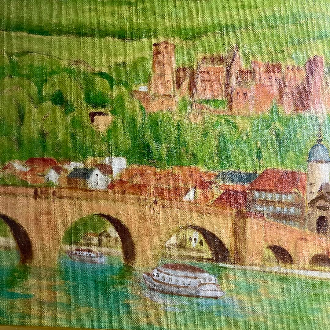 ◆油彩画 【小坂健三】『古城（ハイデンベルグ）』 F4号 元太平洋美術会副会長◆