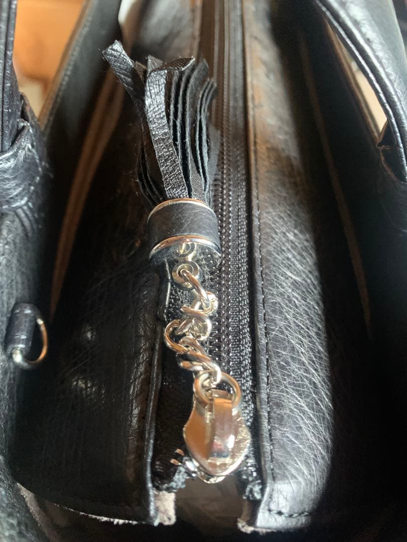 新品未使用 タグ付 高級 オーストリッチ 本革 リアルレザー ブラック 黒　箱付