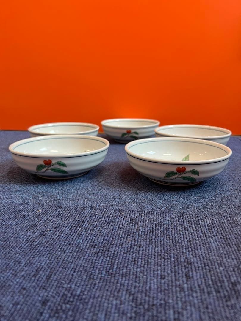 1155  有田焼　其泉   果実絵　鉢　5客　未使用