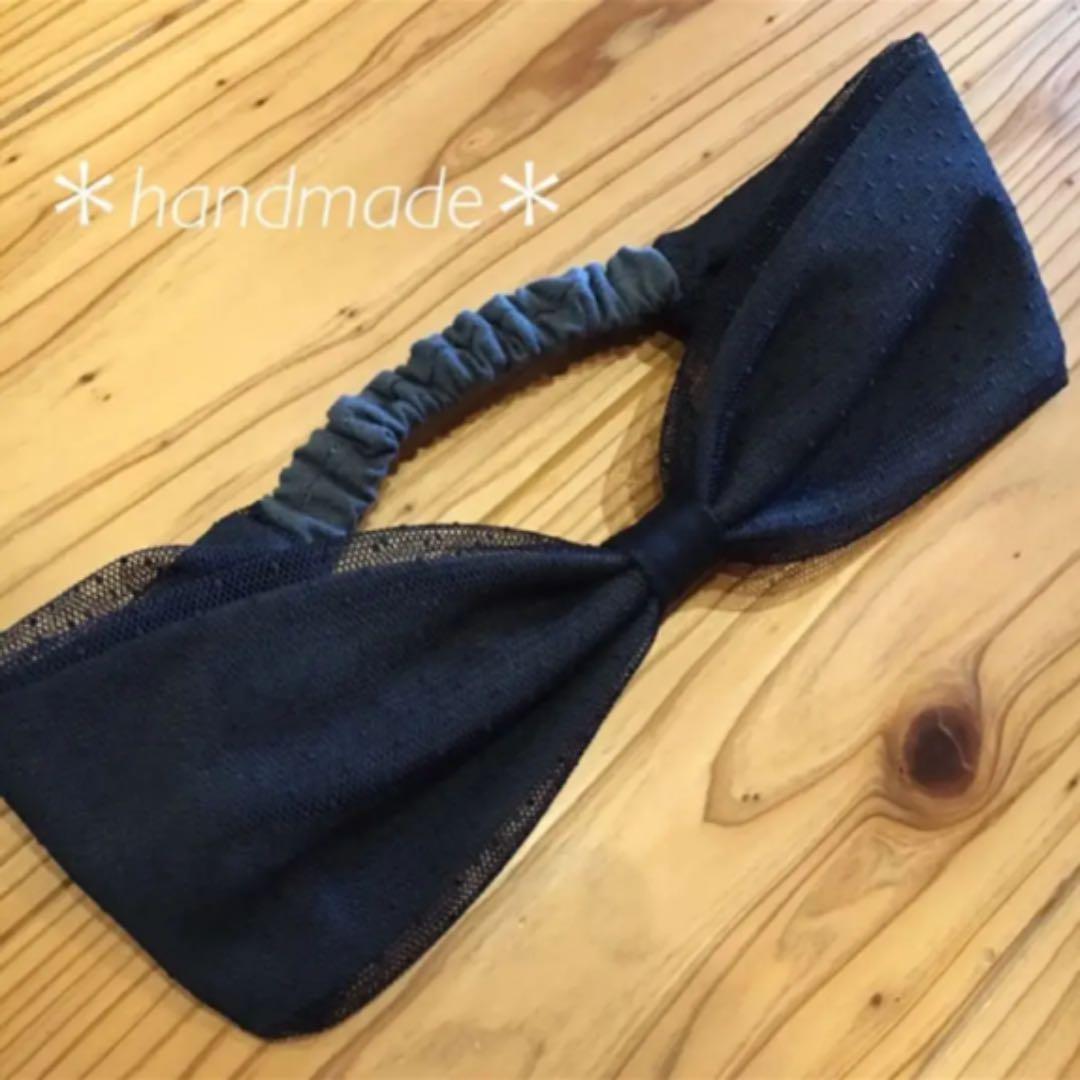 ＊handmade＊ドットチュールターバン
