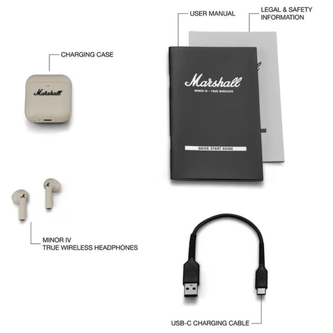 Marshall 完全ワイヤレスイヤホン Minor IV クリーム