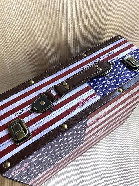 アンティーク調/スーツケース/トランク/星条旗/アメリカ【大サイズ】
