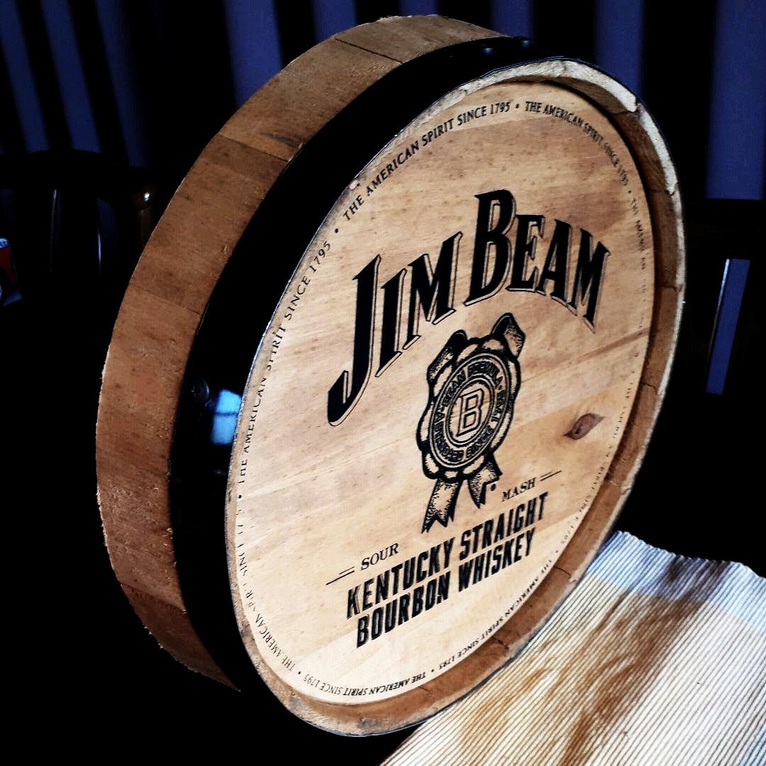 ジムビーム　バレルヘッド　ディスプレイ　壁掛け　JIMBEAM　木製　酒樽