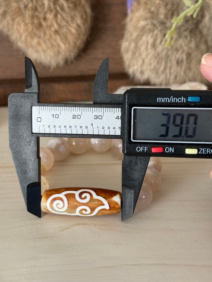 【瑞雲天珠】ボリューム天珠 天然石ブレスレット 約39mm｜お守り