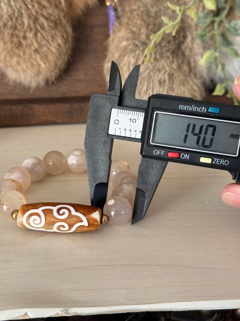 【瑞雲天珠】ボリューム天珠 天然石ブレスレット 約39mm｜お守り