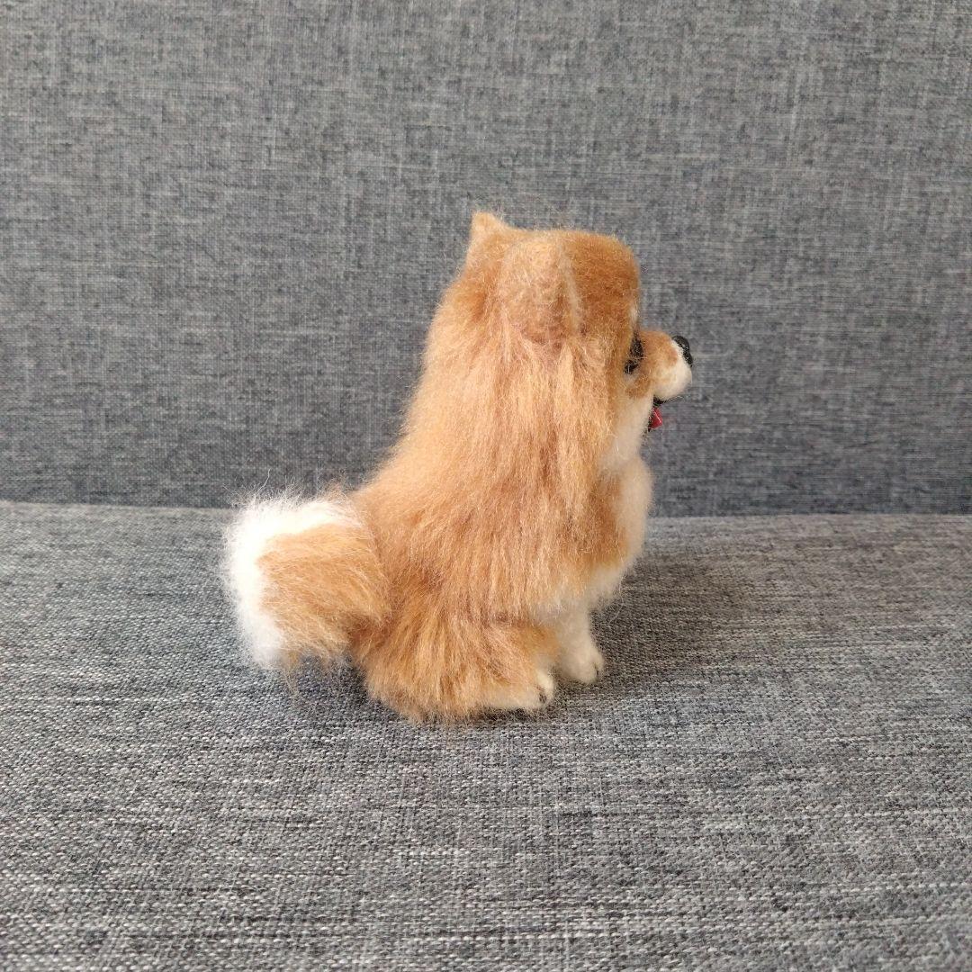 羊毛フェルト ポメラニアン ハンドメイド　犬　ぬいぐるみ　置物
