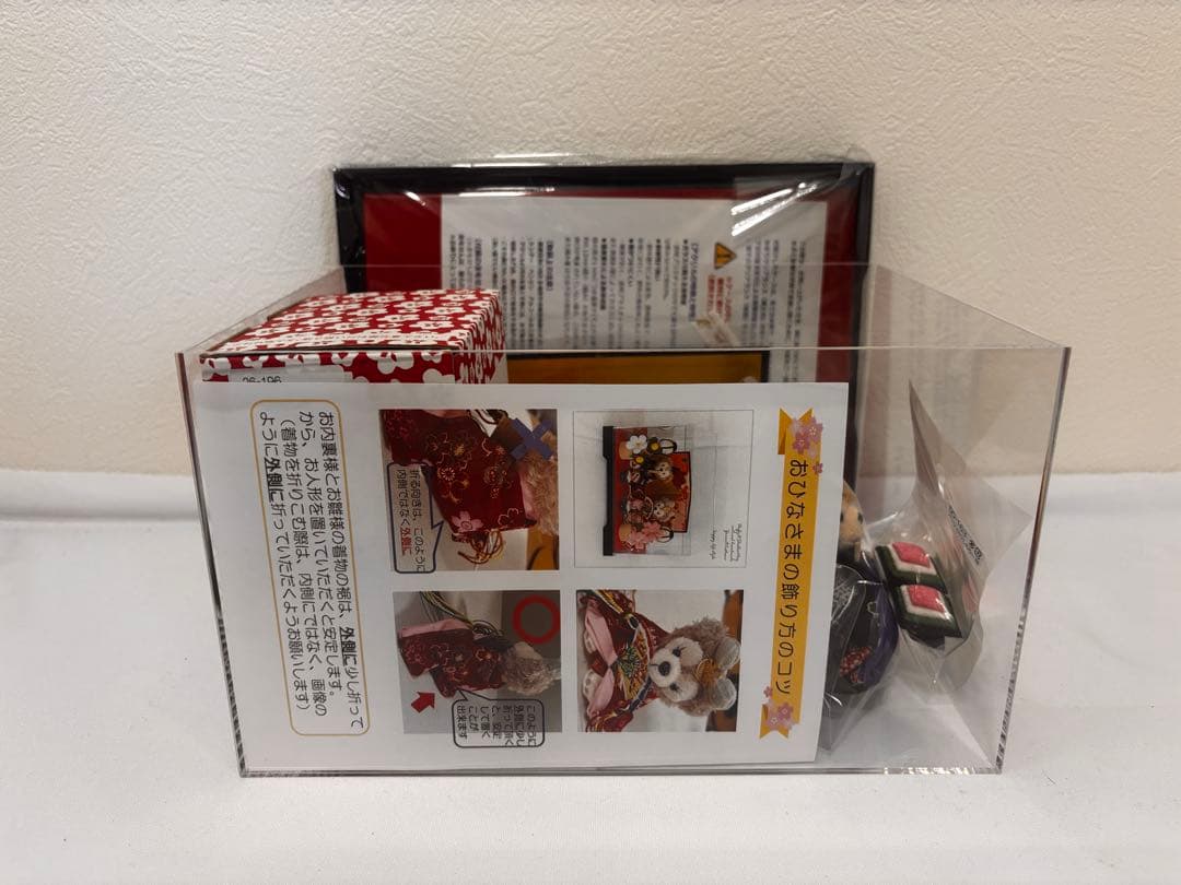 ぼんぼり＆屏風付き・ダッフィー　シェリーメイ　ケース付雛人形　ひな人形　ひな祭り