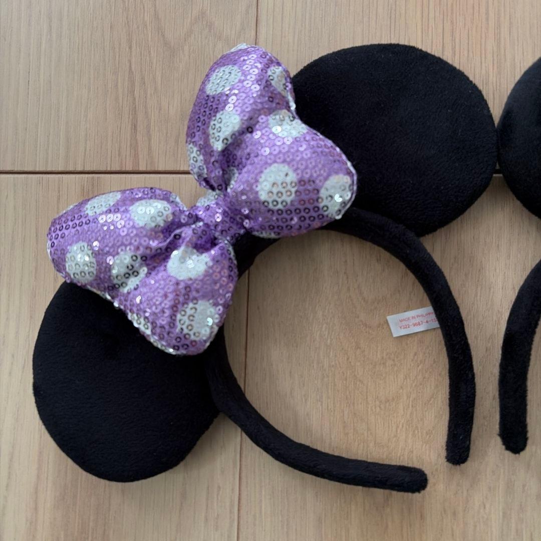 ♡ディズニー　カチューシャ　スパンコール　ピンク　紫♡