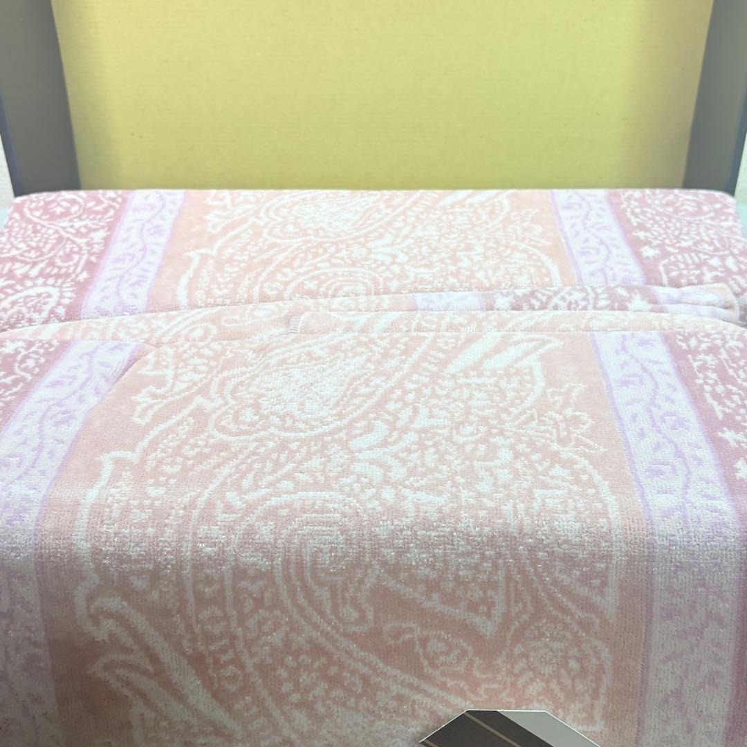 イヴ・サンローラン　洗えるタオルケット　ピンク　140×190cm