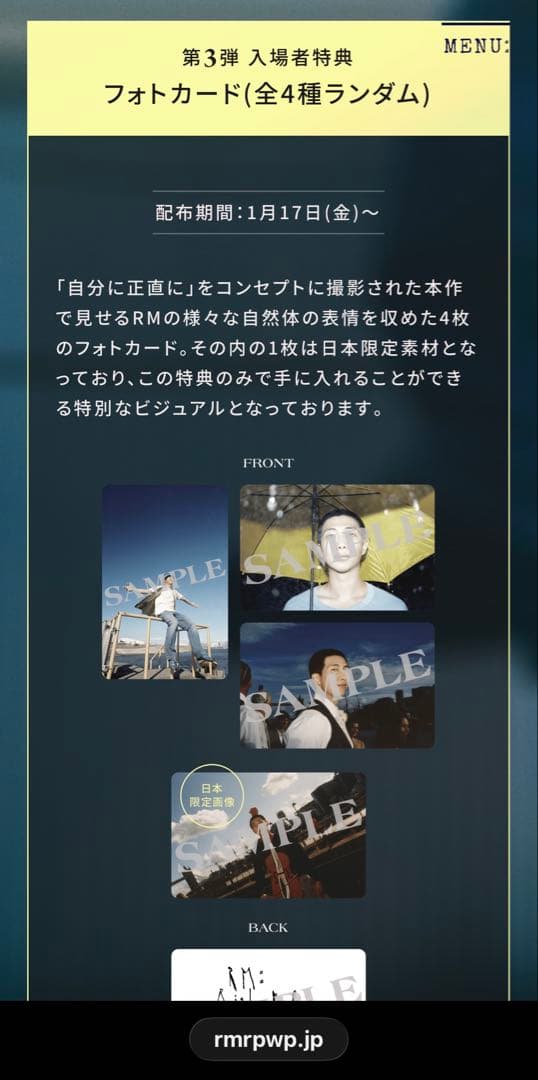 900【スーパー激レアＲＭ①ＴシャツＬ②しおり】入手困難／映画RPWP限定BTS