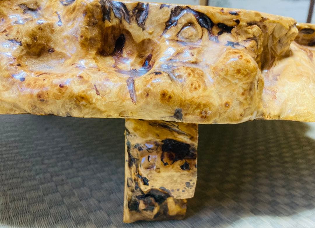 道産天然木　瘤　花台 香炉台 置物 テーブル　脚付