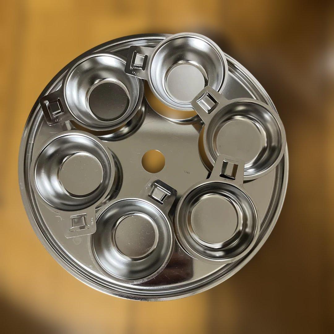 アムウェイステンレス 両手鍋 蒸し器カップ8個