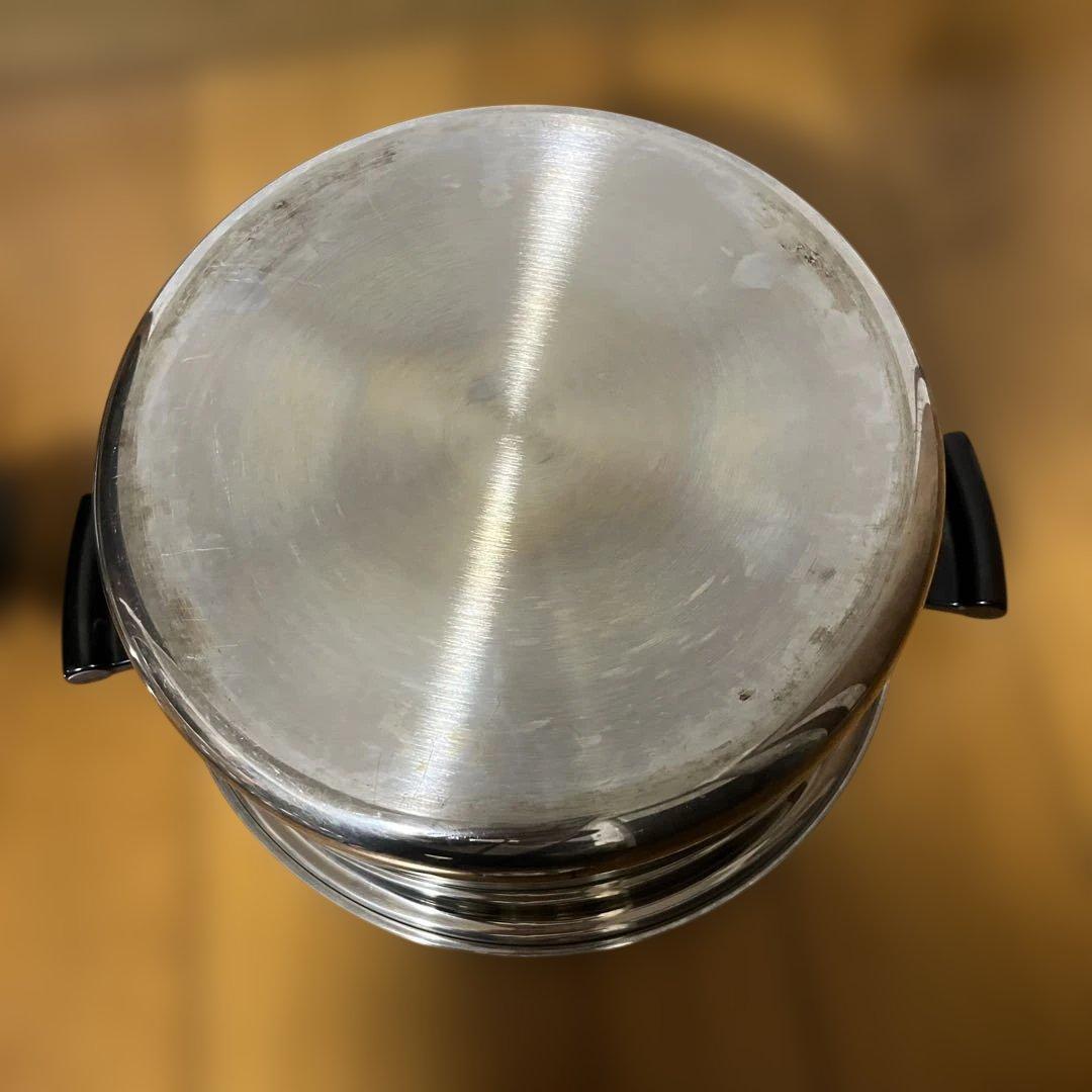 アムウェイステンレス 両手鍋 蒸し器カップ8個