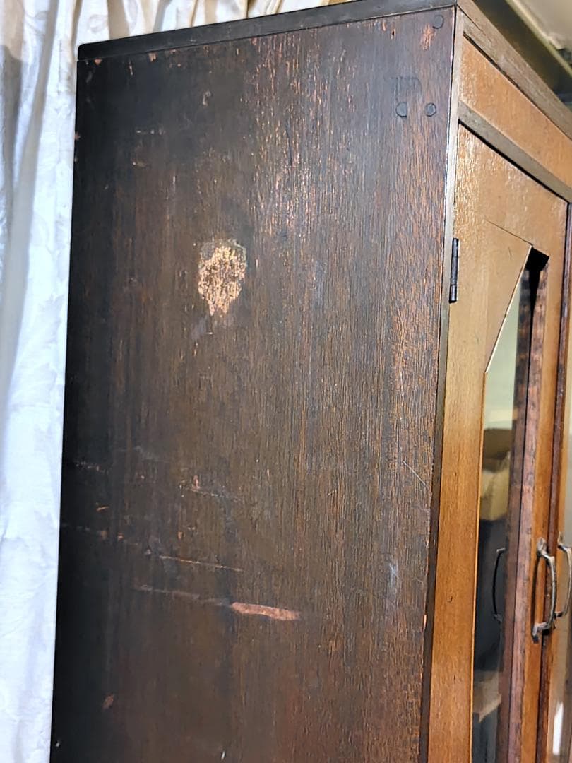 全国発送　古家具 昭和レトロ アンティーク ガラス扉　本箱