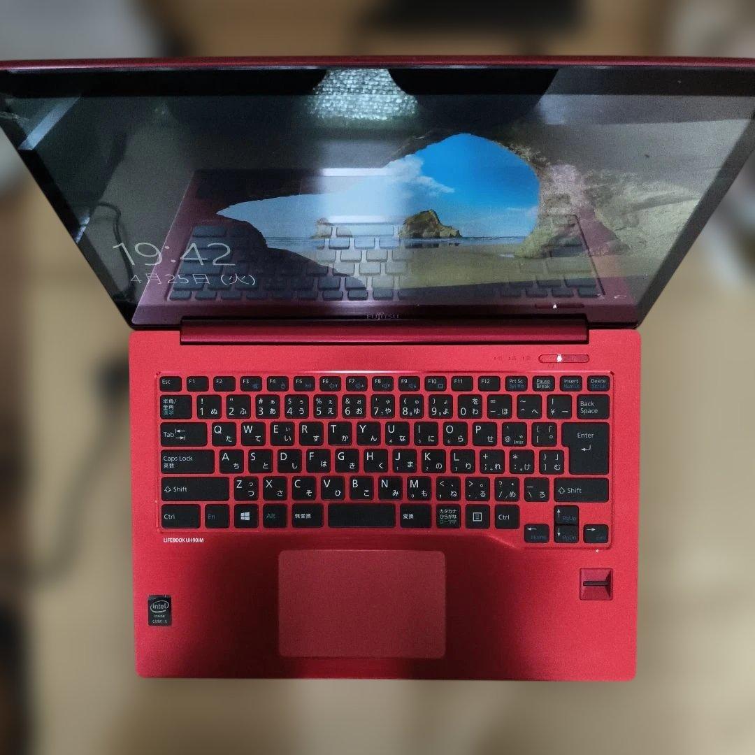 通電のみ確認 FMV LIFEBOOK UH90/L Red タッチパ