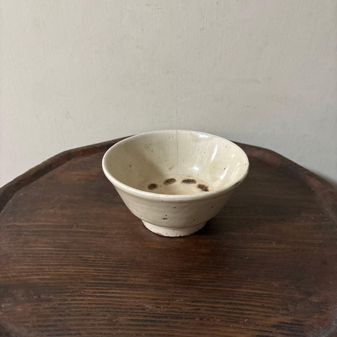 李朝大振り茶碗　鉢　白磁　韓国骨董品.アンティーク.古民芸.立原正秋