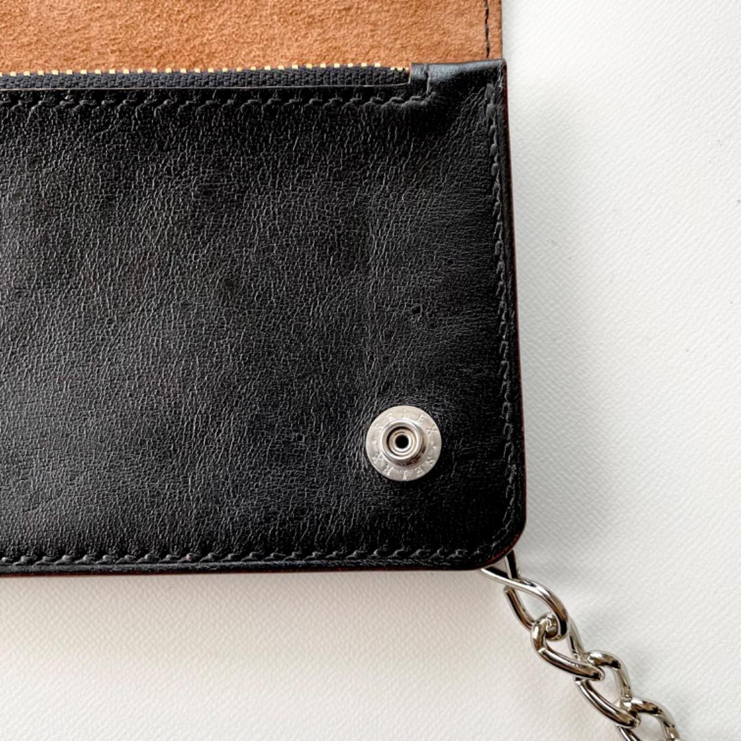 ミドルトラッカーウォレット　ホースハイド　デッドストックタロン　ロウ付けチェーン