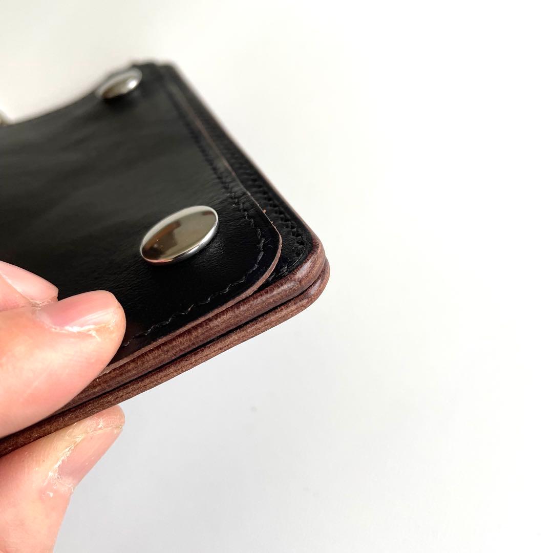 ミドルトラッカーウォレット　ホースハイド　デッドストックタロン　ロウ付けチェーン