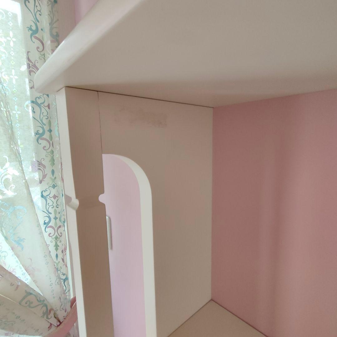 引取限定●学習机付属の棚のみ●本棚●白ピンク●お姫様●プリンセス●かわいい