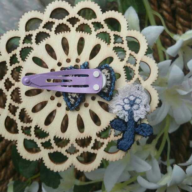 ミナペルホネン スカイフラワー ☆ ヘアピン