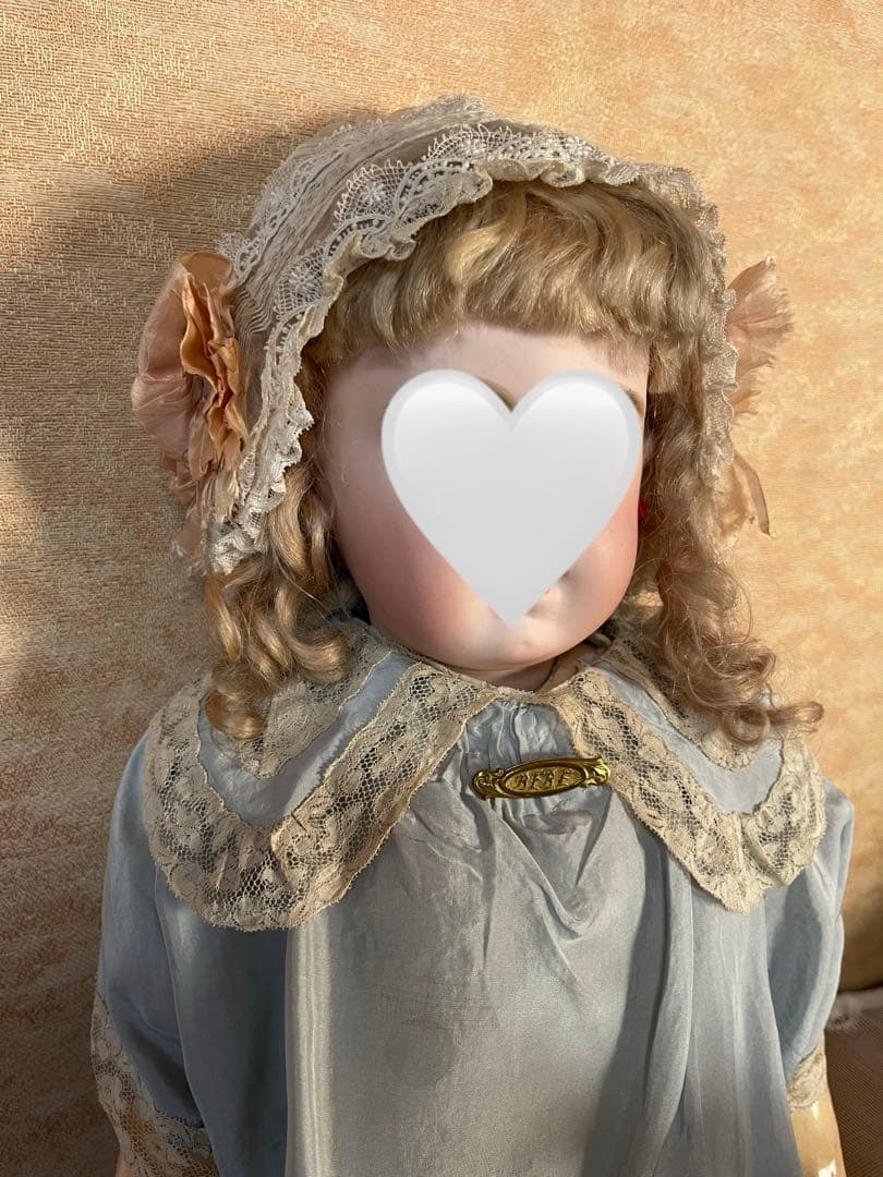 【アンティーク】ドール用ドレス▪️シルク▪️63cm前後のアンティークドールに