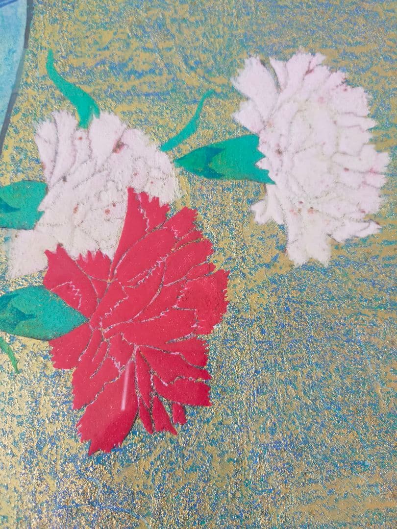 【真作・美品】森戸國次「芍薬図」肉筆／金地背景／日展特選作家／和モダン／高級額装