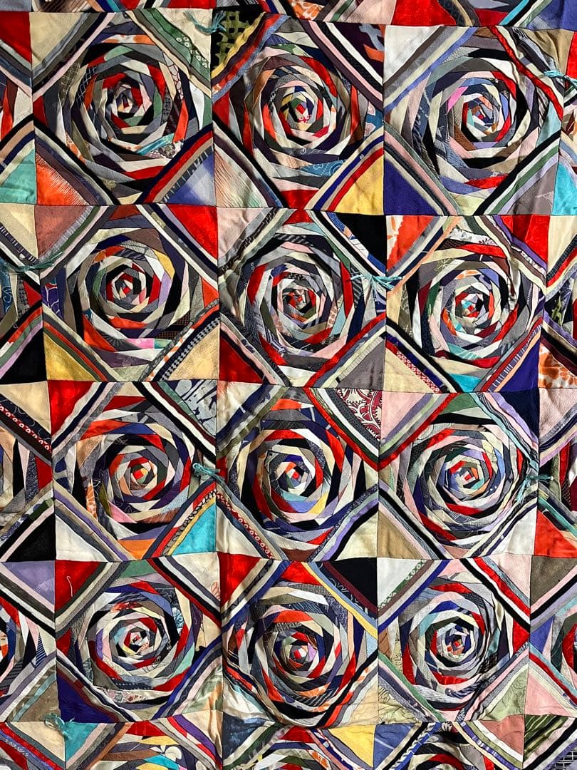 【お値下げ】アンティーク　パッチワーク　マルチカバー生地（明治頃）裏生地無し