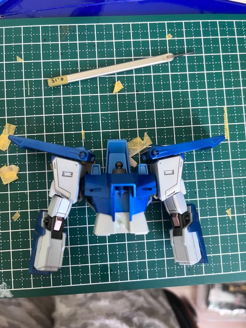 ガンプラ完成品　HG ZZガンダム全塗装スタイル改修　完成品　発光ギミック