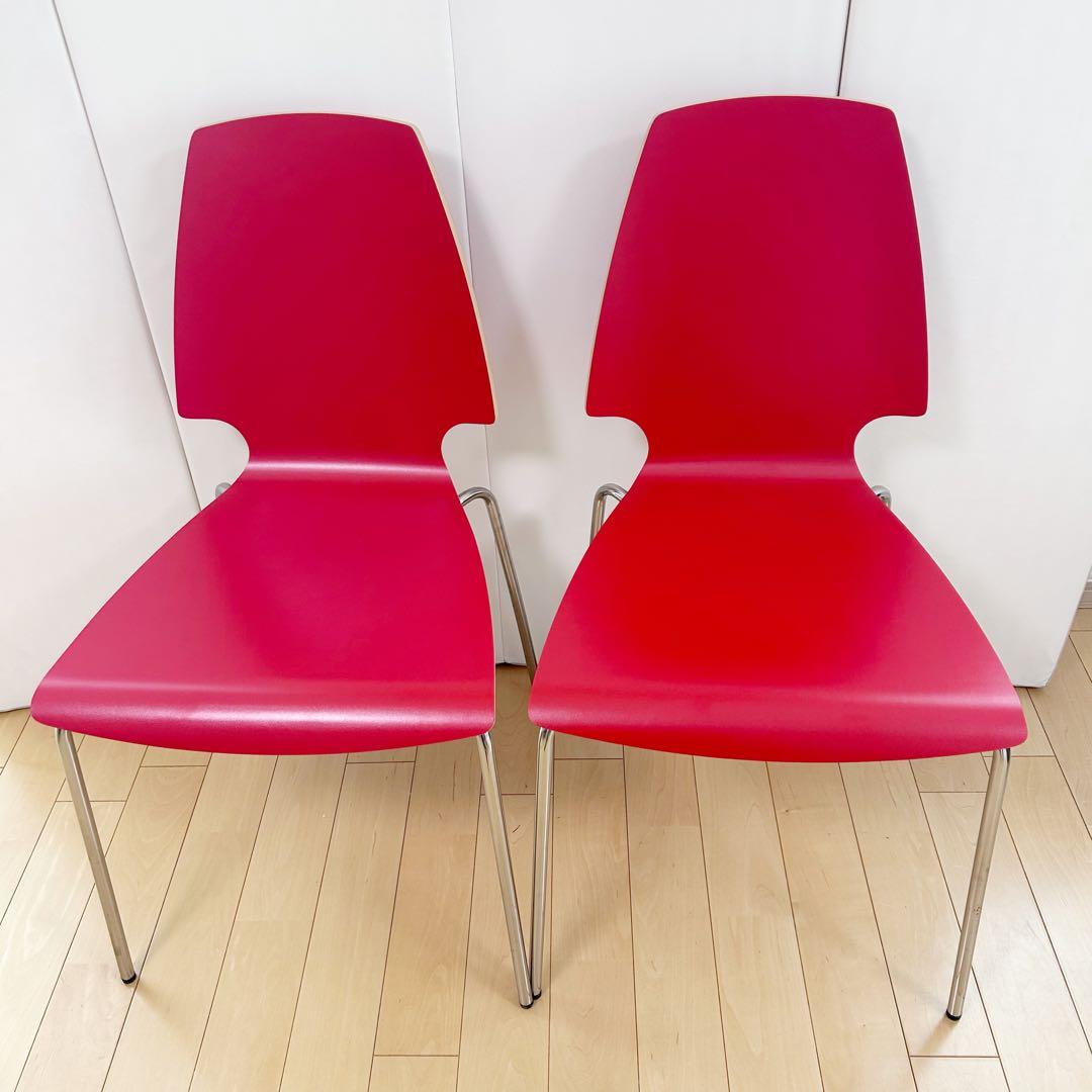 OLD IKEA 廃盤 VILMAR チェア レトロポップ　ポストモダン　レッド