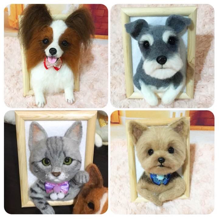 わんわんフォトスタンド✩︎羊毛フェルト