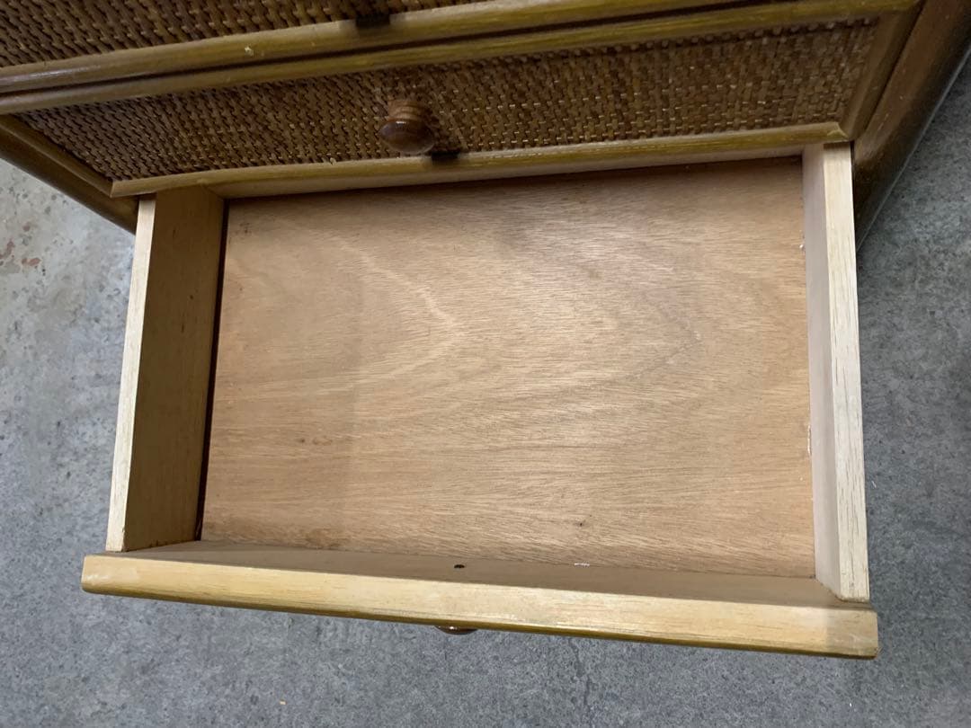 ラタン 6段 チェスト 籐 昭和 レトロ アジアン アンティーク リゾート