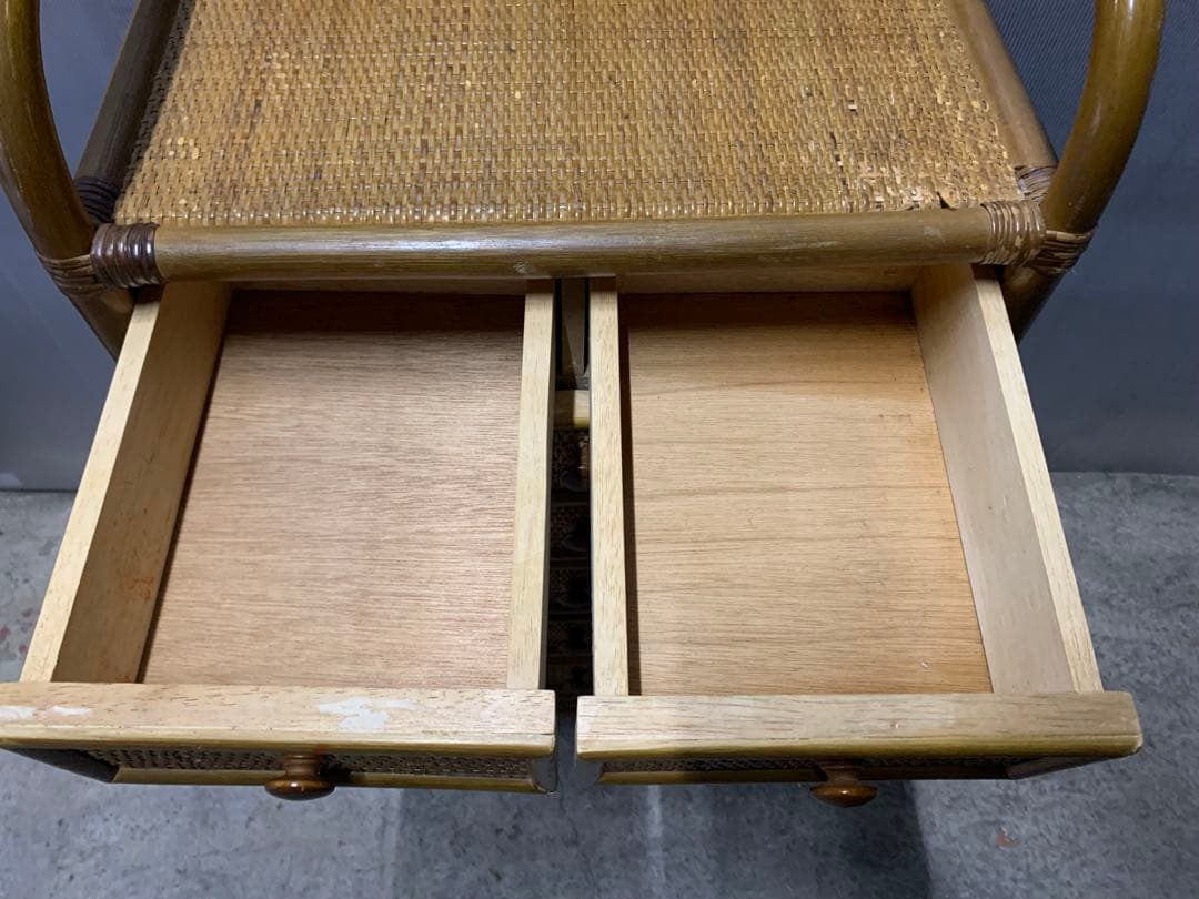 ラタン 6段 チェスト 籐 昭和 レトロ アジアン アンティーク リゾート