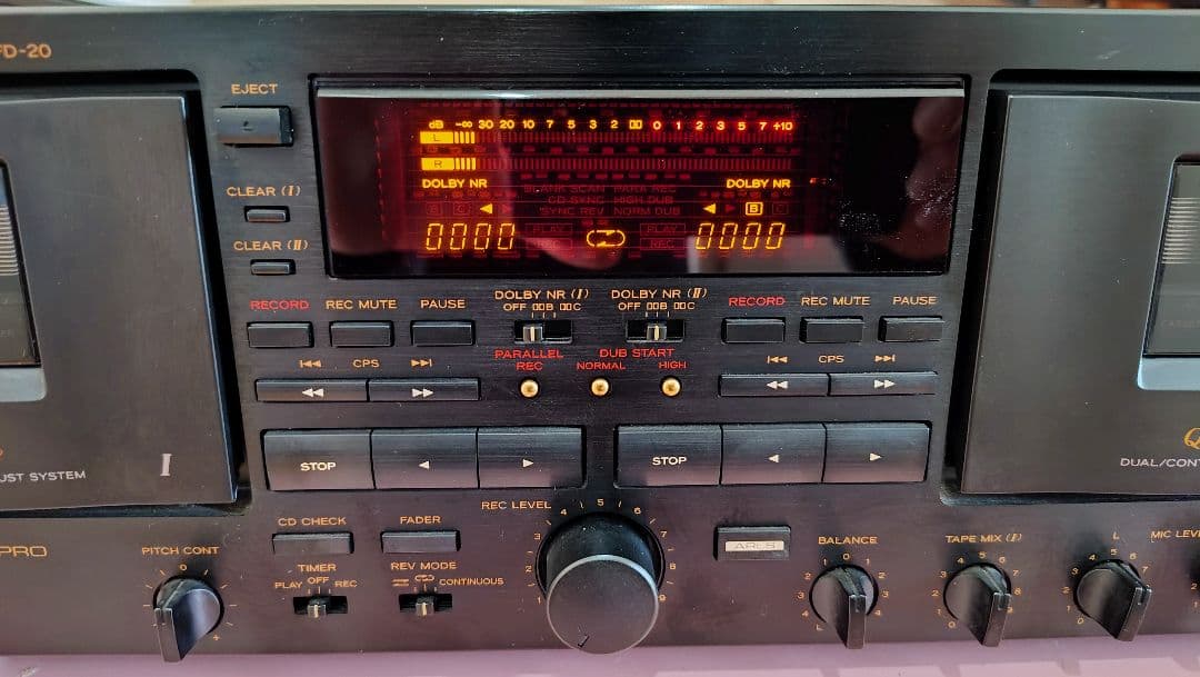 TOA FD-20 ダブルカセットデッキ 録音が出来ました。
