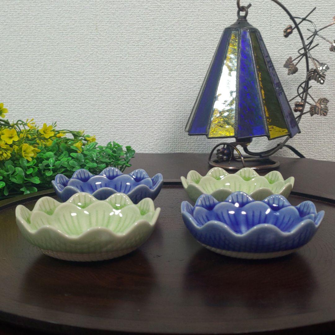 日本製　瀬戸焼　デイジー浅鉢　カワイイ器　４点セット　新品未使用　送料込み