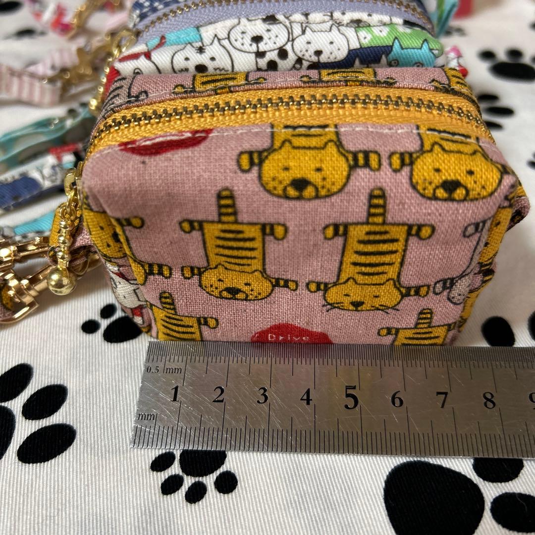 ハンドメイド バッグに付けられるミニスクエア型ポーチ