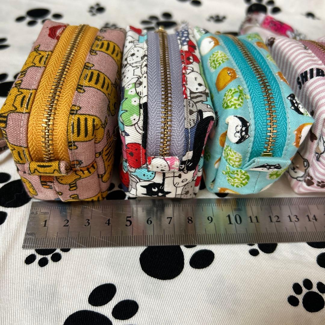 ハンドメイド バッグに付けられるミニスクエア型ポーチ