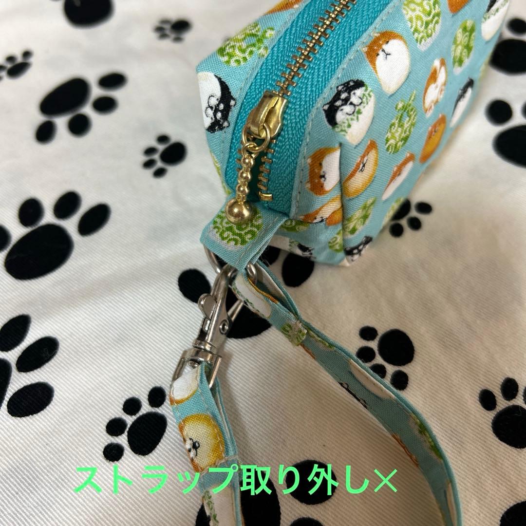 ハンドメイド バッグに付けられるミニスクエア型ポーチ