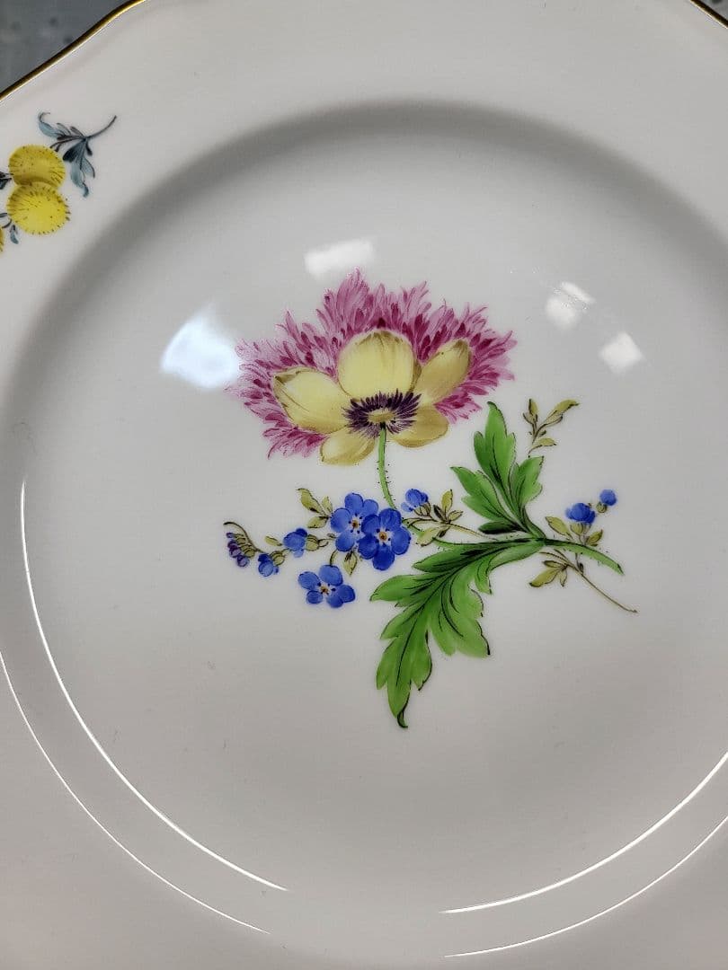未使用近❤マイセン ベーシックフラワー 2つの花 プレート皿 ケーキ デザート