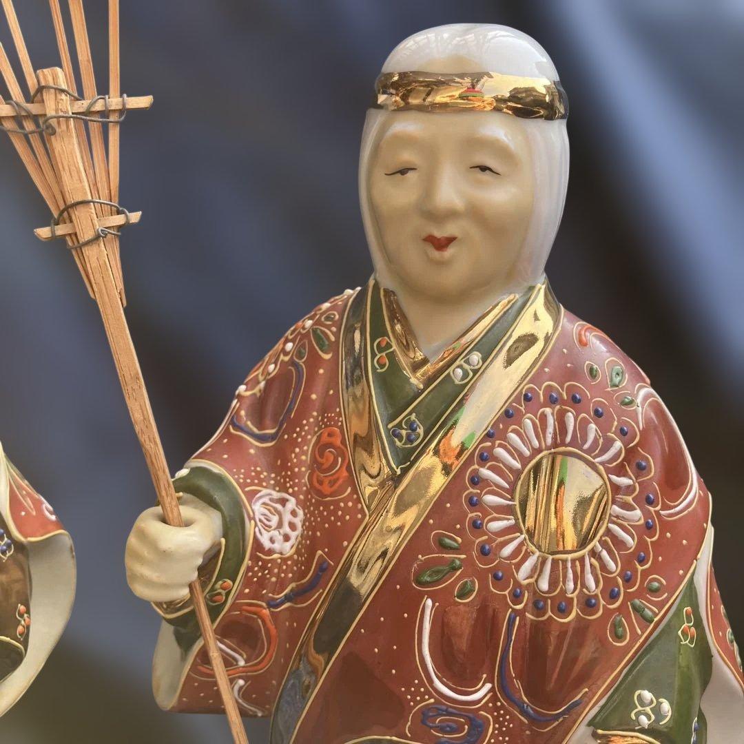 (512)伝統的な日本の陶器置物 男女像